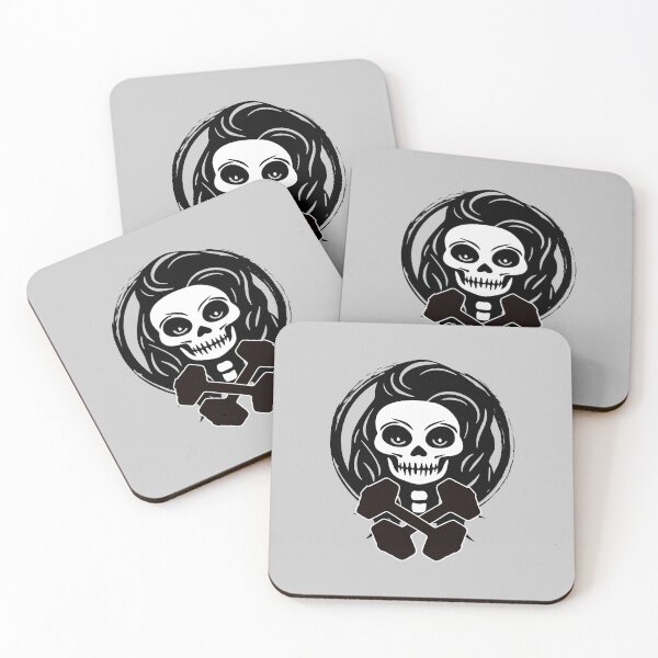 Item preview, Personal Trainer Female Skull and Weights Black Logo designed and sold by Nuletto.