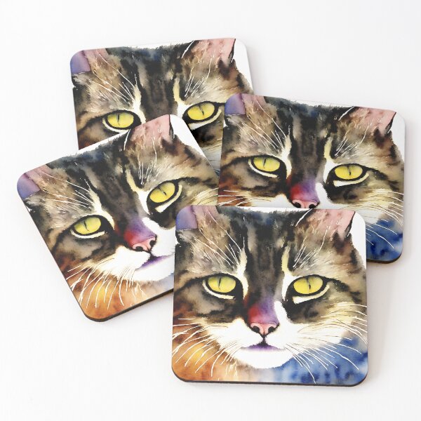 Item preview, Cat highly detailed watercolor painting designed and sold by DrawItOnce.