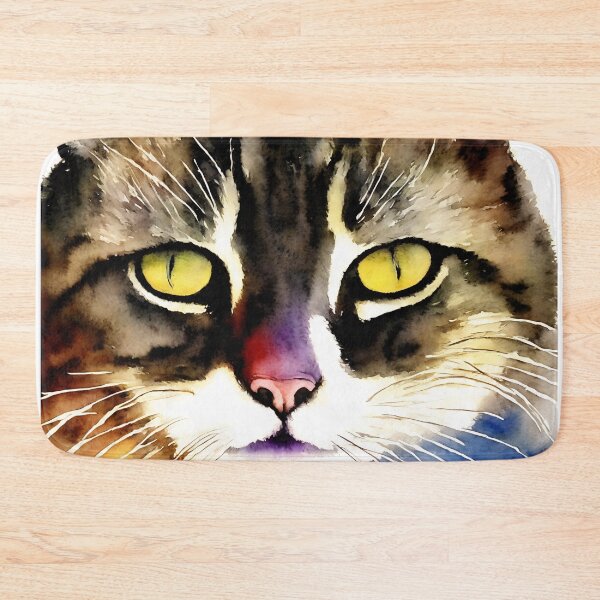 Artikelvorschau, Cat highly detailed watercolor painting entworfen und verkauft von DrawItOnce.