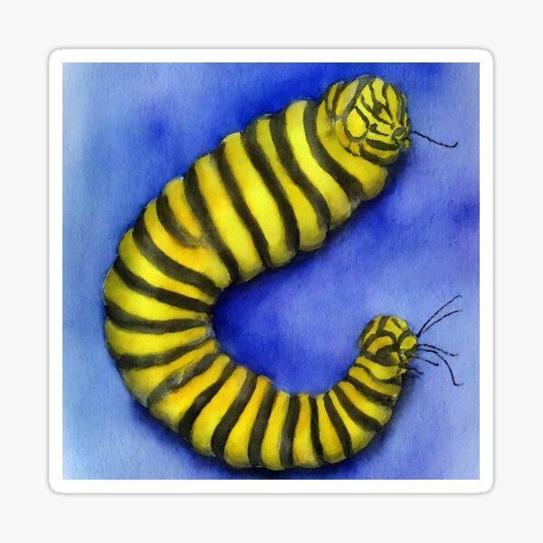 Item preview, Caterpillar highly detailed watercolor painting designed and sold by DrawItOnce.