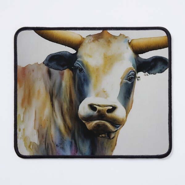 Artikelvorschau, Bull highly detailed watercolor painting entworfen und verkauft von DrawItOnce.