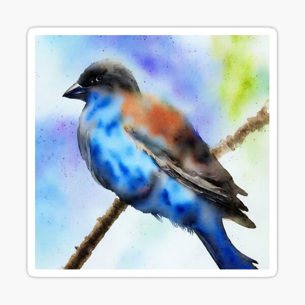 Item preview, Bird highly detailed watercolor painting designed and sold by DrawItOnce.