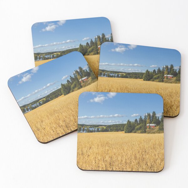 Item preview, Finnish countryside panorama with oatfield and lake designed and sold by Jukka Heilimo.