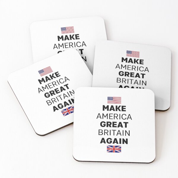 Item preview, Make America Great Britain Again. Funny Political Meme Quote Featuring US and UK Flag designed and sold by ArtistryPrint.