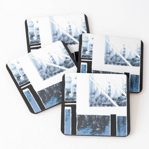 Item preview,  Blue Cityscape winter snowstorm designed and sold by BlackArtichoke.