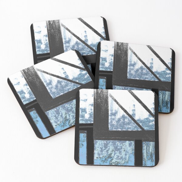Item preview, Blue Cityscape winter whiteout designed and sold by BlackArtichoke.