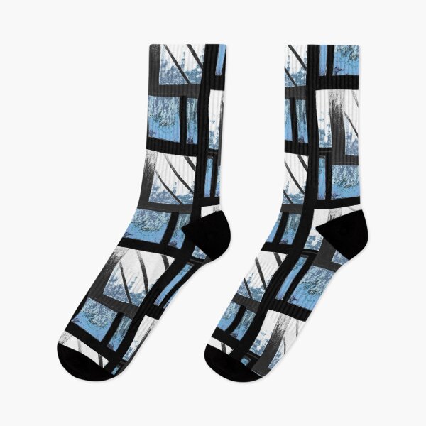 Item preview, Blue Cityscape winter whiteout designed and sold by BlackArtichoke.