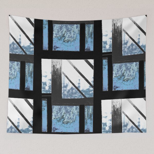 Item preview, Blue Cityscape winter whiteout designed and sold by BlackArtichoke.