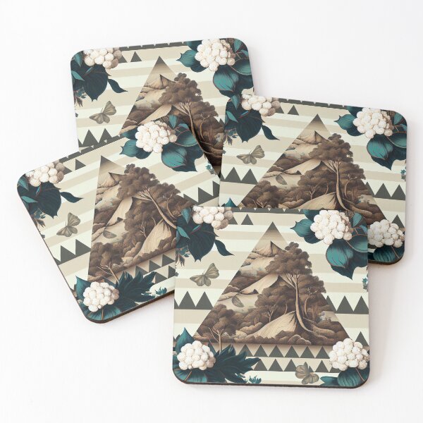 Item preview, Triangular Detailed English Countryside Chic Pattern Digital Painting designed and sold by CodeAndColors.