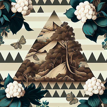 Artwork thumbnail, Triangular Detailed English Countryside Chic Pattern Digital Painting by CodeAndColors