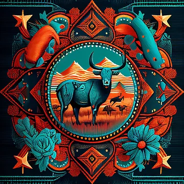 Vorschaubild zum Design Saturated Western Pattern Digital Painting von CodeAndColors