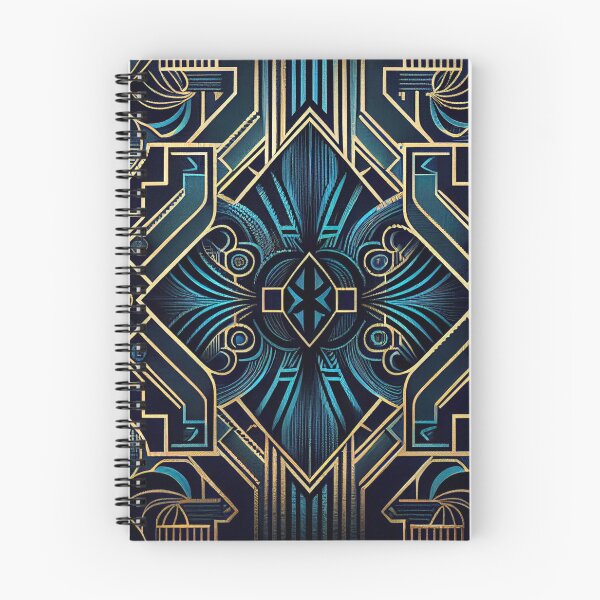 Item preview, Blue Geometric Art Deco Pattern Digital Painting designed and sold by CodeAndColors.