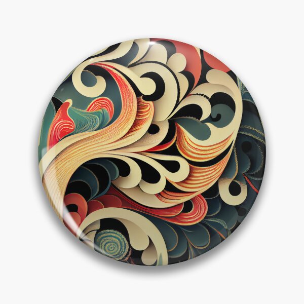 Item preview, Swirling Asian Pattern Digital Painting designed and sold by CodeAndColors.