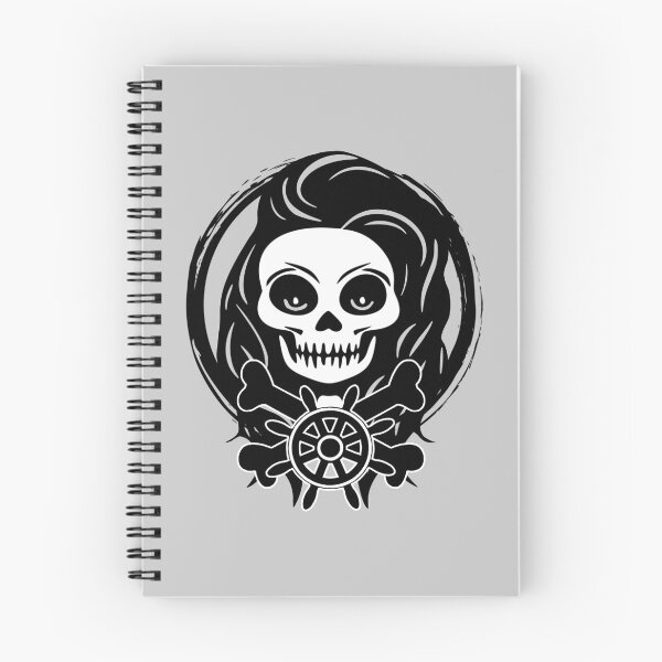 Item preview, Skipper Female Skull and Ship Steering Wheel Black Logo designed and sold by Nuletto.