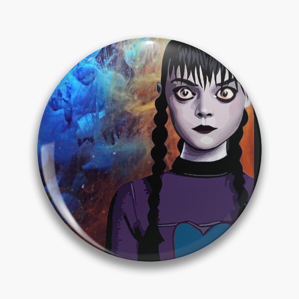 Item preview, Cool Illustration Of Wednesday Addams on a Blue, Yellow and Red Liquid Smoke from the Netflix Wednesday Show  designed and sold by Kodexstore.