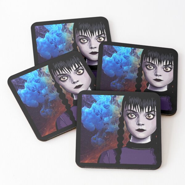 Item preview, Cool Illustration Of Wednesday Addams on a Blue, Yellow and Red Liquid Smoke from the Netflix Wednesday Show  designed and sold by Kodexstore.