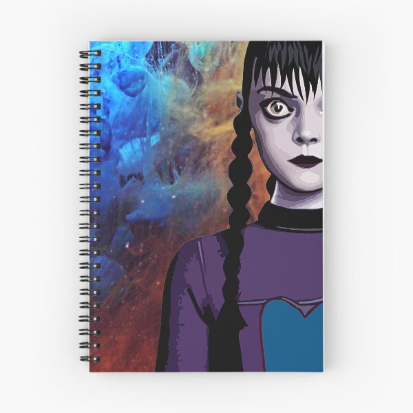 Item preview, Cool Illustration Of Wednesday Addams on a Blue, Yellow and Red Liquid Smoke from the Netflix Wednesday Show  designed and sold by Kodexstore.