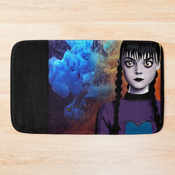 Item preview, Cool Illustration Of Wednesday Addams on a Blue, Yellow and Red Liquid Smoke from the Netflix Wednesday Show  designed and sold by Kodexstore.