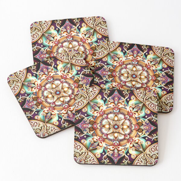 Item preview, Soft Bejeweled Exotic New Traditional Pattern Digital Painting designed and sold by CodeAndColors.