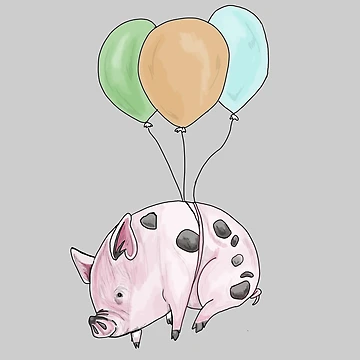 Artwork thumbnail, Flying Pig by RiceDrawings