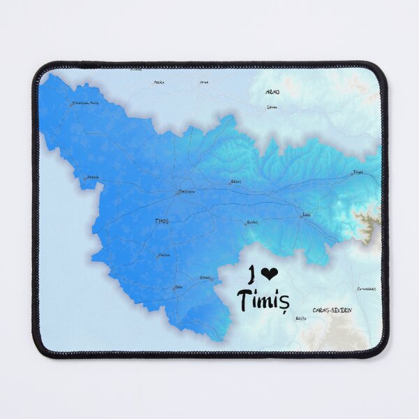 Item preview, Timiș County Map, România designed and sold by maptheclouds.