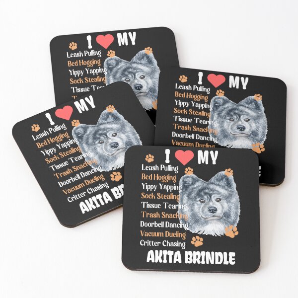 Item preview, I Love My Akita Brindle Dog Behaviour List Funny designed and sold by Cuddlythopia.