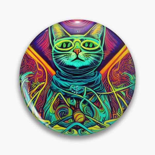 Item preview, Hypnotic Illustration of a Colorful Cat designed and sold by Queen1120.