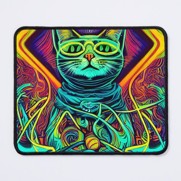 Item preview, Hypnotic Illustration of a Colorful Cat designed and sold by Queen1120.