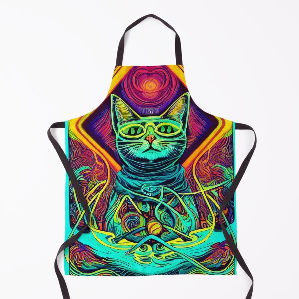 Item preview, Hypnotic Illustration of a Colorful Cat designed and sold by Queen1120.
