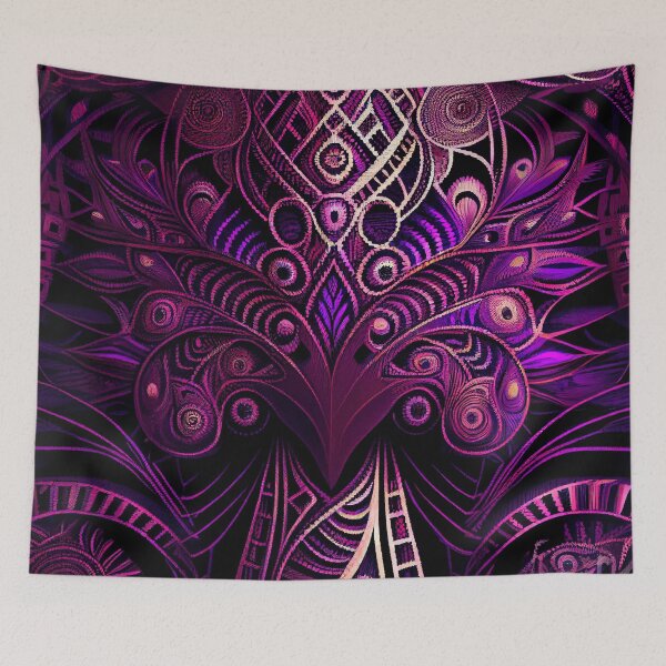 Item preview, Beautiful Dramatic Purple African Pattern Digital Painting designed and sold by CodeAndColors.