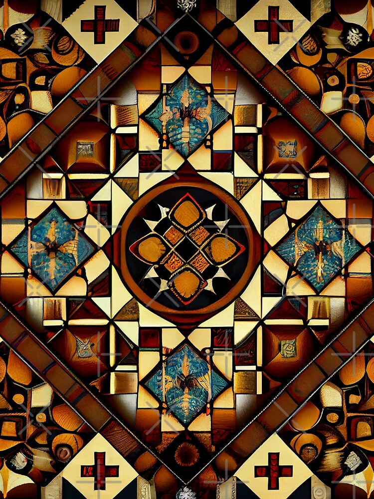 Thumbnail 3 von 3, Tuch, Mosiac Aggressive Latin Pattern Digital Painting designt und verkauft von CodeAndColors.