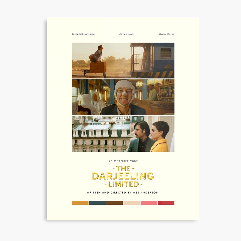 The Darjeeling Limited Wes Anderson Movie Poster Poster for Sale by  DarkMatterArtt