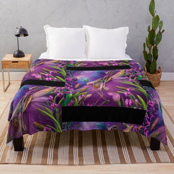 Item preview, Bio-Mechanical AI Fantasy Purple Flowers Colorful Design designed and sold by EarthArtDesigns.