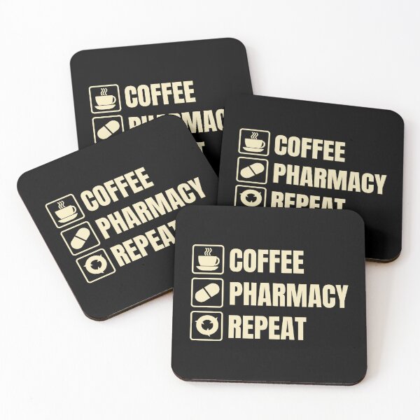 Item preview, Coffee, Pharmacy, Repeat (For Dark Background) designed and sold by thecatcouch.