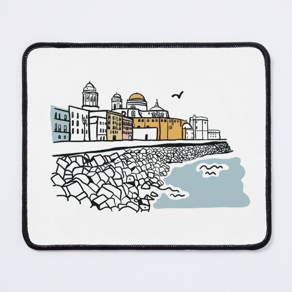 Item preview, Cádiz Spain promenade of Cádiz illustration art designed and sold by Tropical Blood.