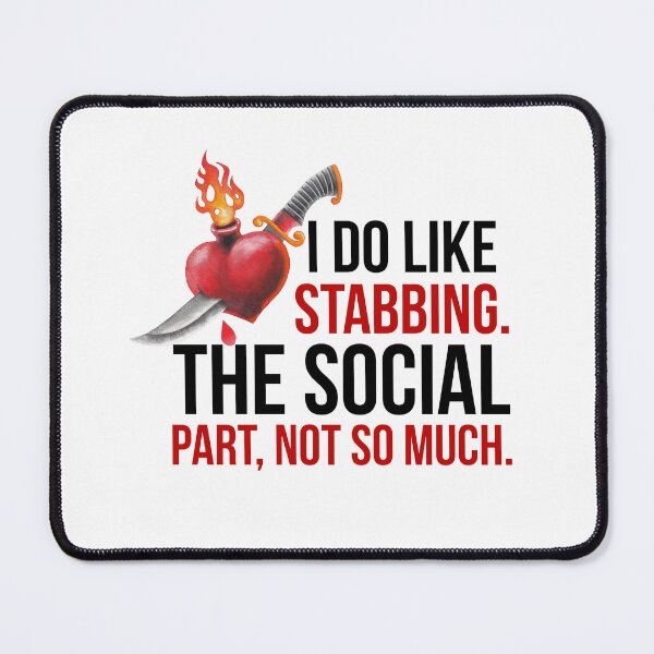 Item preview, Wednesday Addams Funny Quotes from the Netflix Wednesday Show - "I do like stabbing. The social part, not so much!"  designed and sold by Kodexstore.