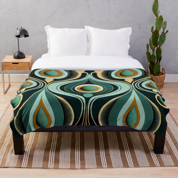 Item preview, Cool Dreamy Green Midcentury Modern Pattern Digital Painting designed and sold by CodeAndColors.