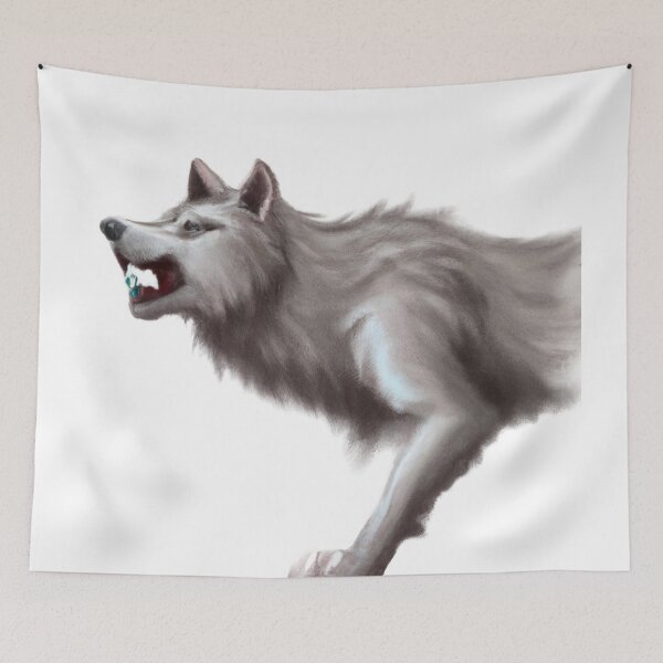Aperçu de l'œuvre Cute Fierce Wolf Drawing créée et vendue par WeHeartAnimals.