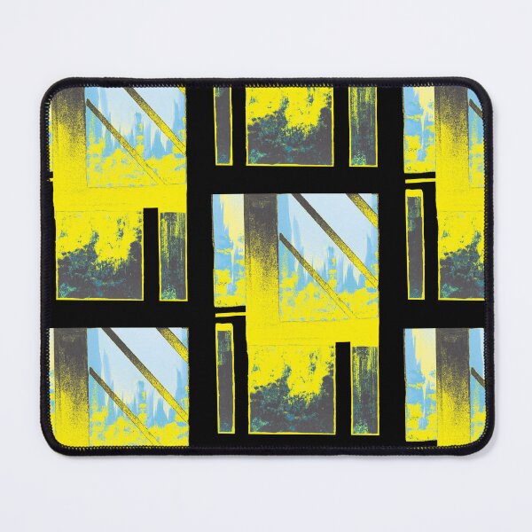 Item preview, Yellow and Aqua Explosion Cityscape  designed and sold by BlackArtichoke.