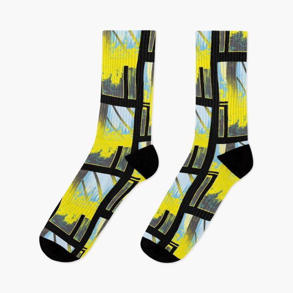 Item preview, Yellow and Aqua Explosion Cityscape  designed and sold by BlackArtichoke.