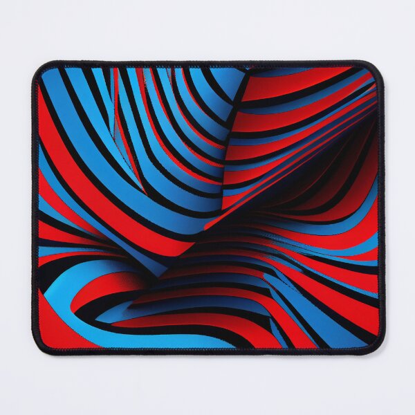 Item preview, Red Blue Line Pattern Digital Painting designed and sold by CodeAndColors.