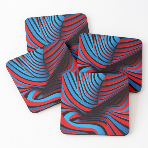 Item preview, Red Blue Line Pattern Digital Painting designed and sold by CodeAndColors.