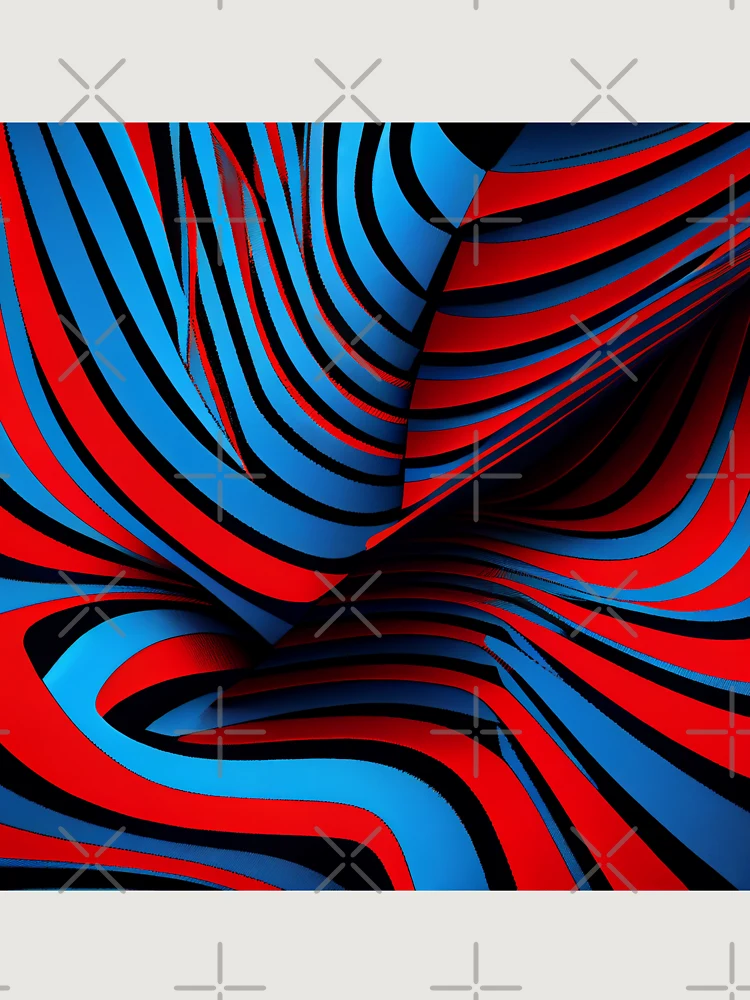 Thumbnail 6 von 6, Premium Oversized Pullover, Red Blue Line Pattern Digital Painting designt und verkauft von CodeAndColors.