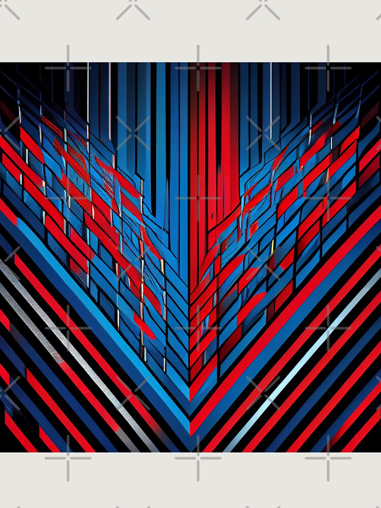 Imagen 6 de 6, Sudadera oversize prémium con la obra Red Blue Line Pattern Digital Painting, diseñada y vendida por CodeAndColors.