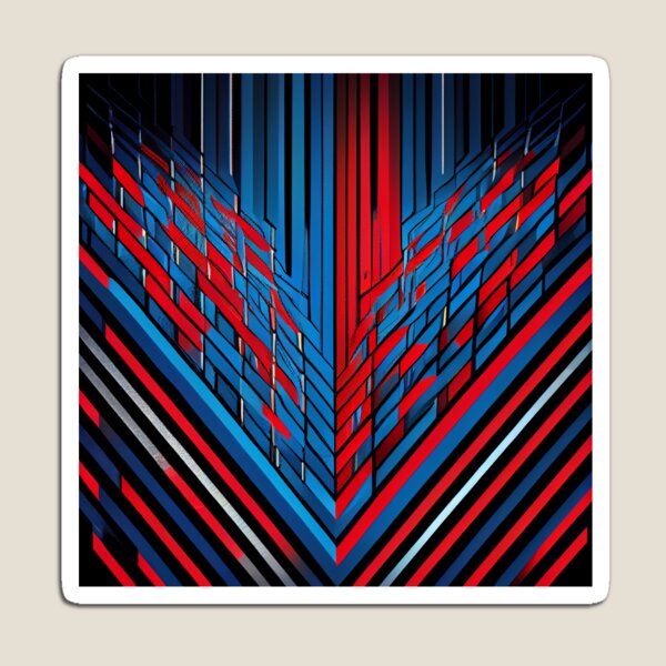 Item preview, Red Blue Line Pattern Digital Painting designed and sold by CodeAndColors.