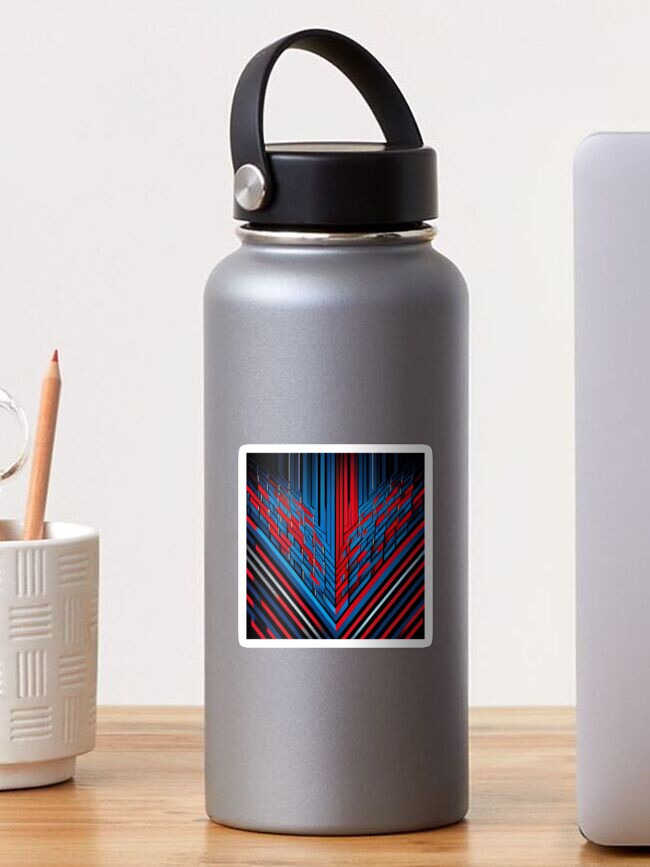 Thumbnail 1 von 3, Sticker, Red Blue Line Pattern Digital Painting designt und verkauft von CodeAndColors.