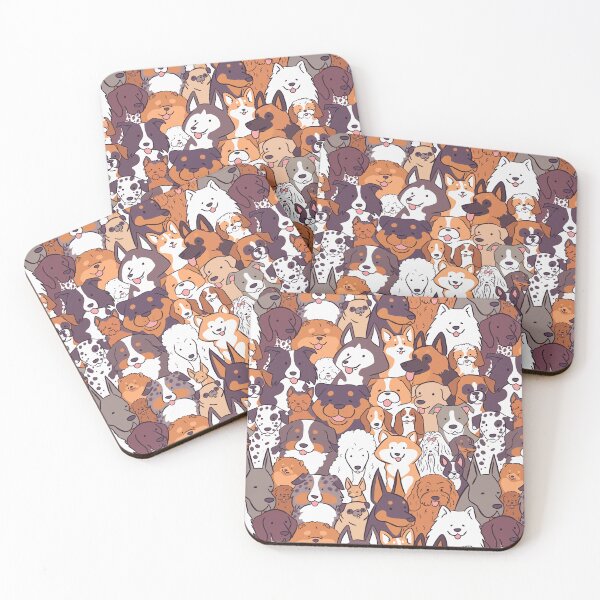 Item preview, Dogs breeds illustration pattern- top 30 dog breeds  - Puppy Party designed and sold by Yarafantasyart.