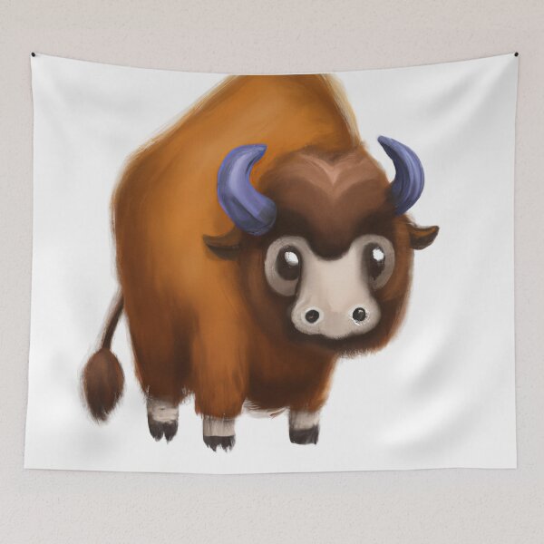 Item preview, Cute Bison Drawing designed and sold by WeHeartAnimals.