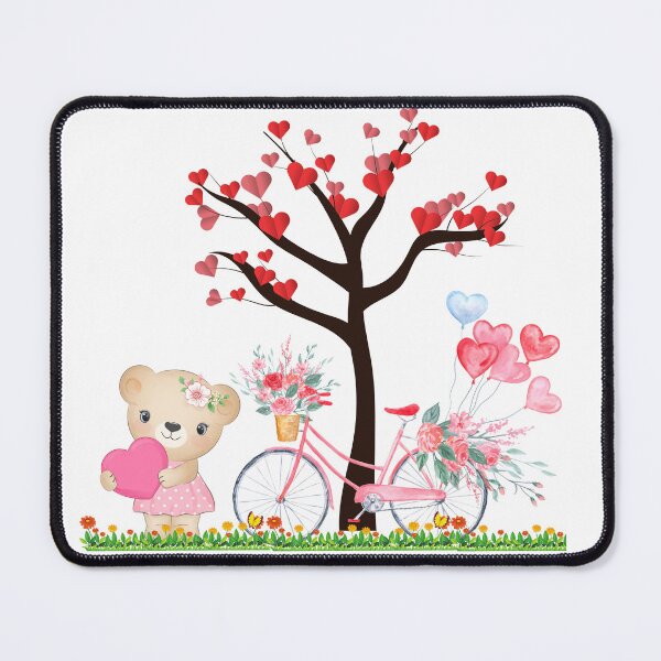 Item preview, Valentine Hearts Tree Cycle with Balloons Pink Bear designed and sold by Winarrts.