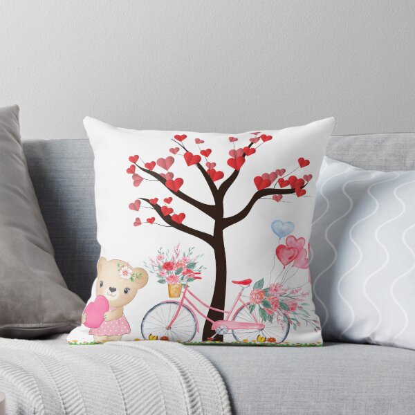 Item preview, Valentine Hearts Tree Cycle with Balloons Pink Bear designed and sold by Winarrts.